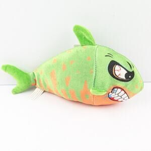 Goffa Green & Orange Angry Fish Shark, Plush with Tag